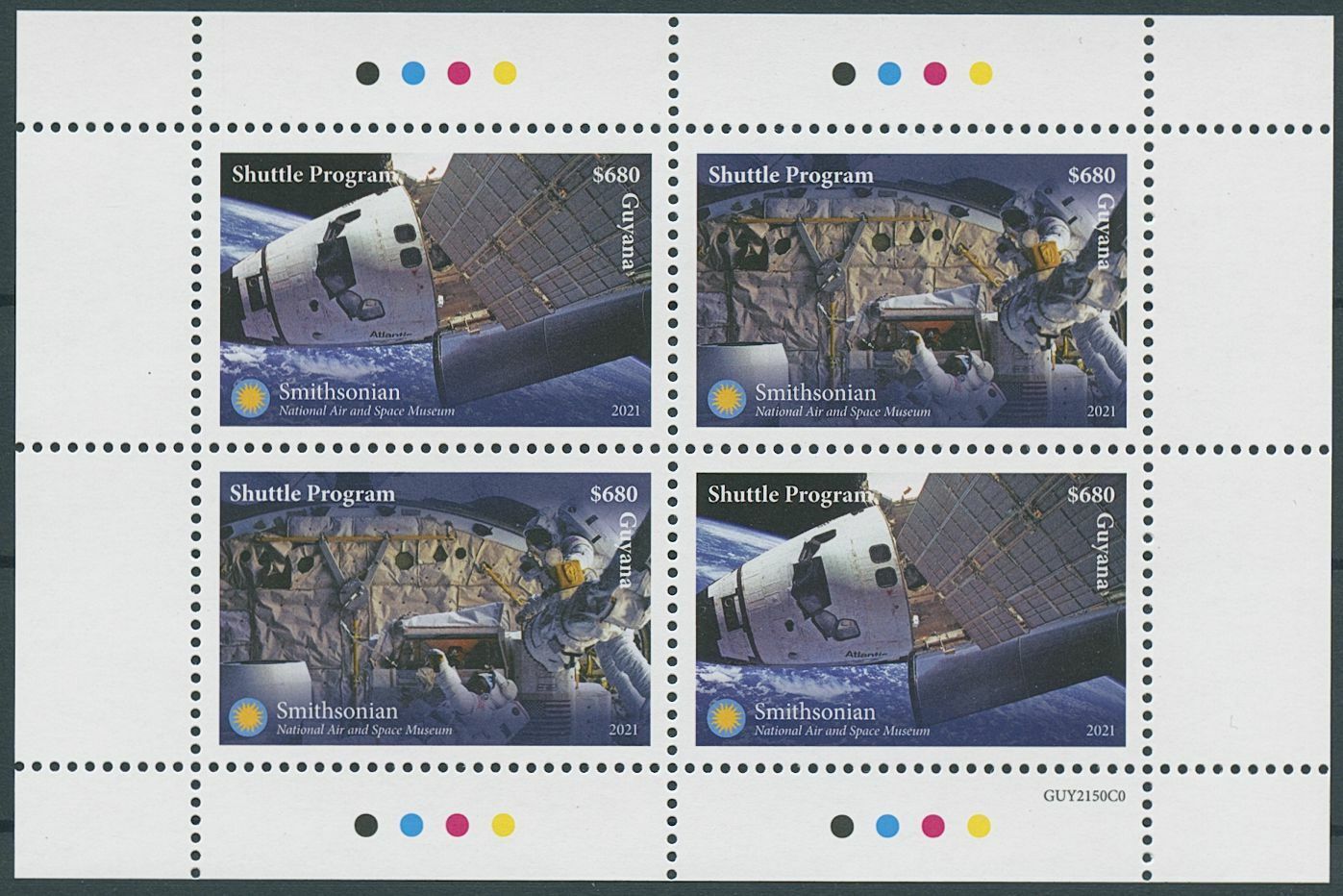 Guyana 2021 MNH Space Stamps Shuttle Program Smithsonian Museums 4v M/S I