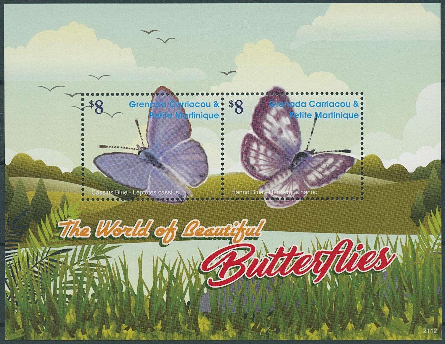 Grenadines Grenada 2021 MNH World of Beautiful Butterflies Stamps 2v S/S