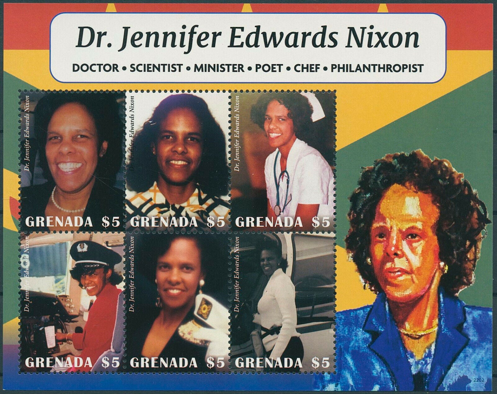 Grenada 2022 MNH People Stamps Dr Jennifer Edwards Nixon Doctors Science 6v M/S