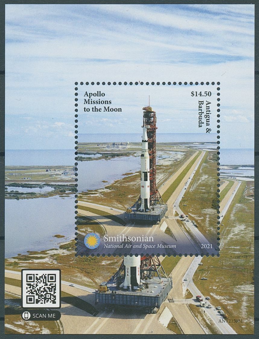 Antigua & Barbuda 2021 MNH Space Stamps Apollo Moon Landing Smithsonian 1v S/S II