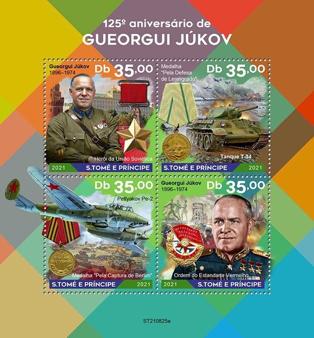 Sao Tome & Principe 2021 MNH Military Stamps WWII WW2 Georgy Zhukov 4v M/S