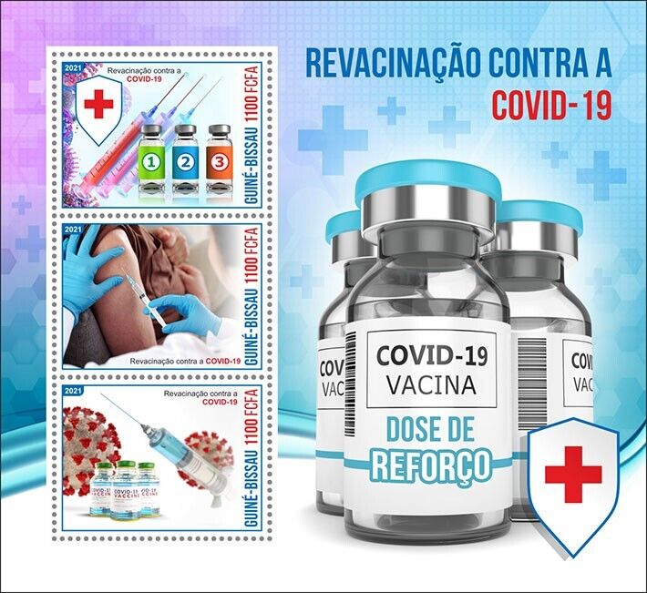Guinea-Bissau 2021 MNH Medical Stamps Corona Revaccinations Covid-19 Covid 3v M/S