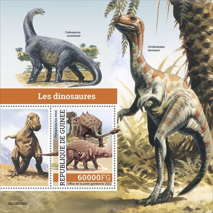 Guinea 2022 MNH Dinosaurs Stamps Prehistoric Animals Panoplosaurus 1v S/S