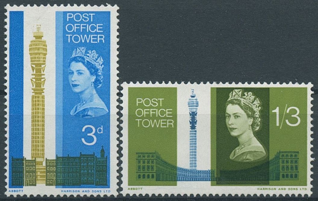 GB 1965 MNH Architecture Stamps Opening of Post Office Tower 2v Set