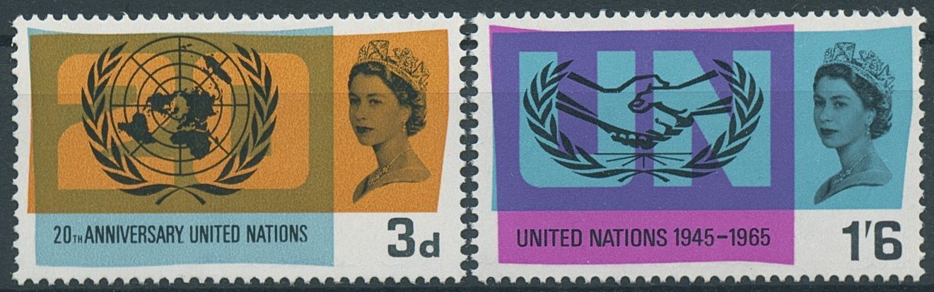 GB 1965 MNH United Nations Stamps UNO International Co-operation Year 2v Set