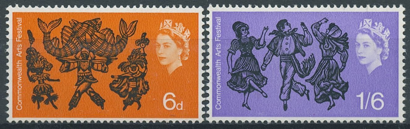GB 1965 MNH Art Stamps Commonwealth Arts Festival Festivals Cultures 2v Set