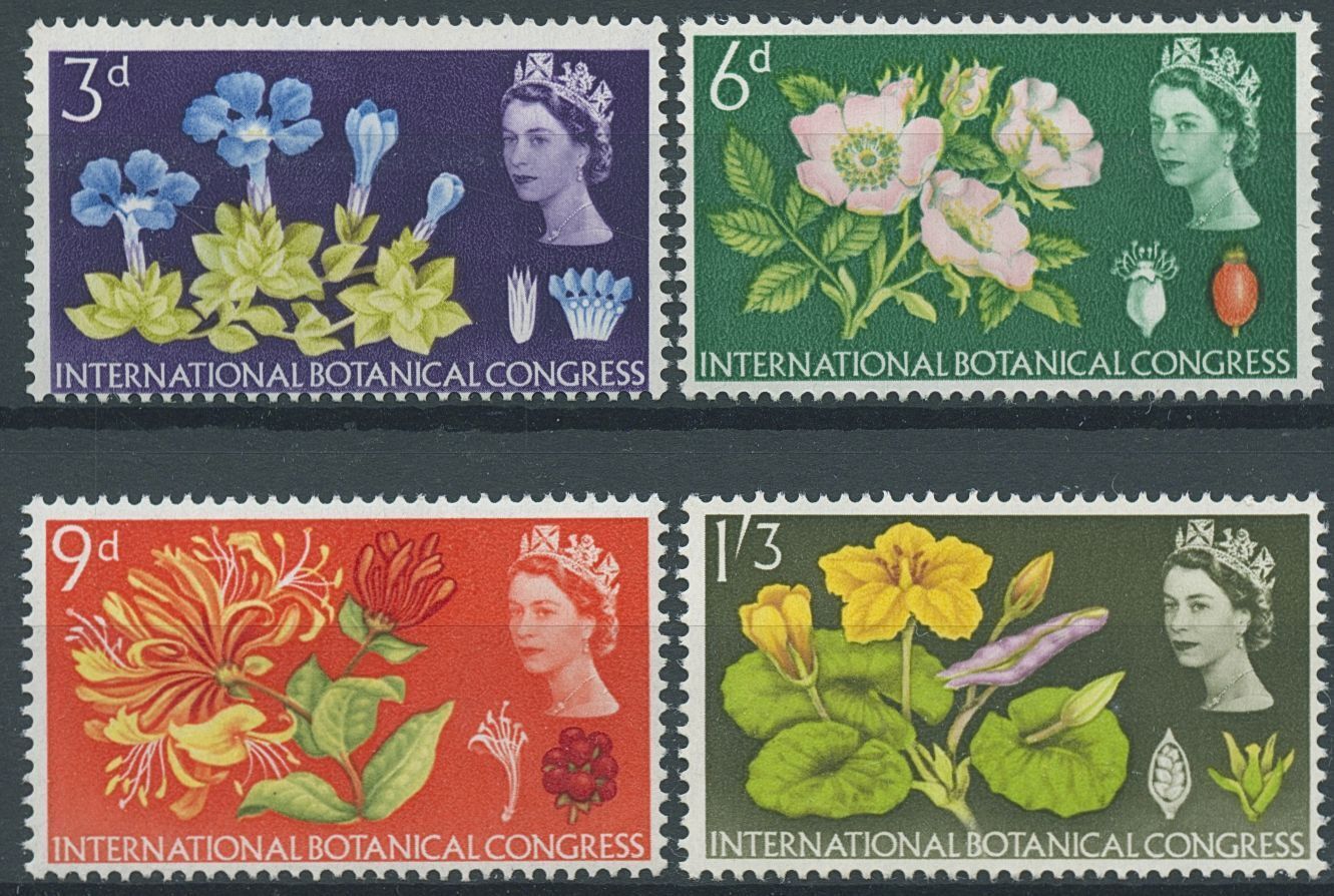 GB 1964 MNH Flowers Stamps 10th International Botanical Congress 4v Set