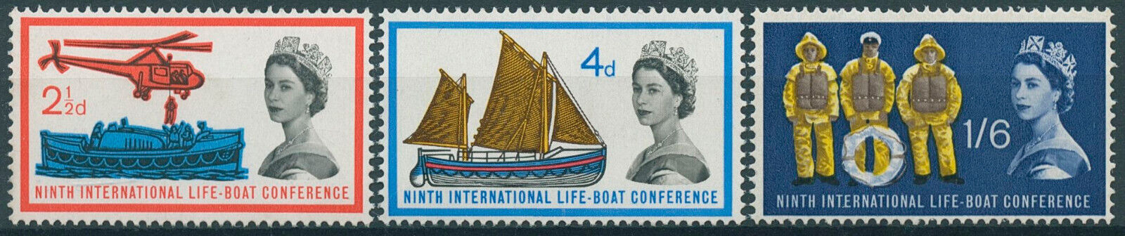 GB 1963 MNH Nautical Stamps 9th International Lifeboat Conference Boats 3v Set
