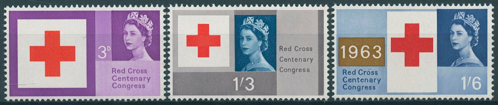 GB 1963 MNH Medical Stamps Red Cross Centenary Congress 3v Set