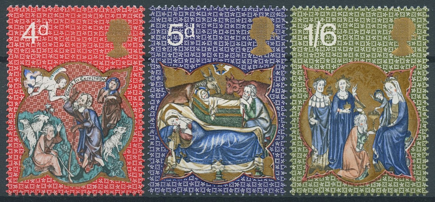 GB 1970 MNH Christmas Stamps Nativity Mary Joseph Manger Wise Men 3v Set