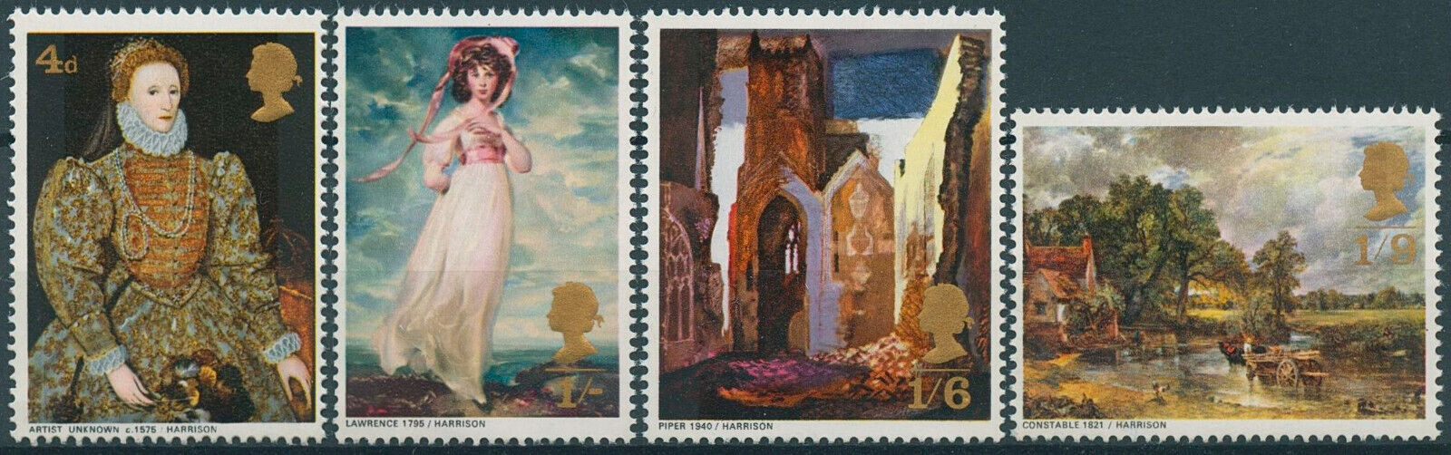 GB 1968 MNH Art Stamps British Paintings Lawrence Piper Constable 4v Set