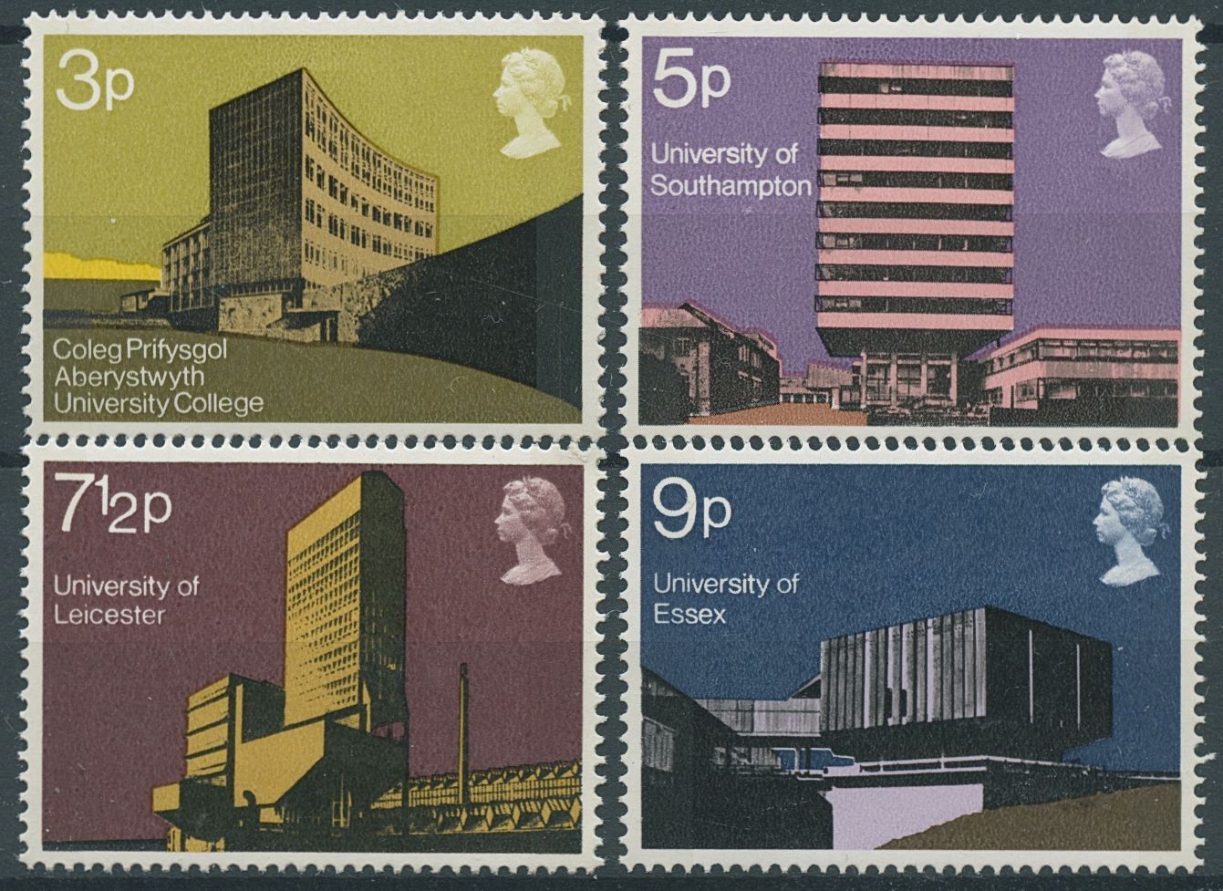 GB 1971 MNH British Architecture Stamps Modern University Buildings 4v Set