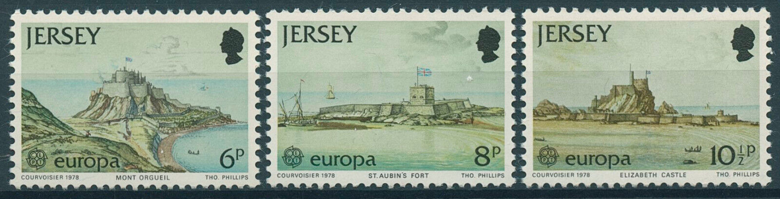 Jersey 1978 MNH Art Stamps Castles Paintings Thomas Phillips Europa 3v Set