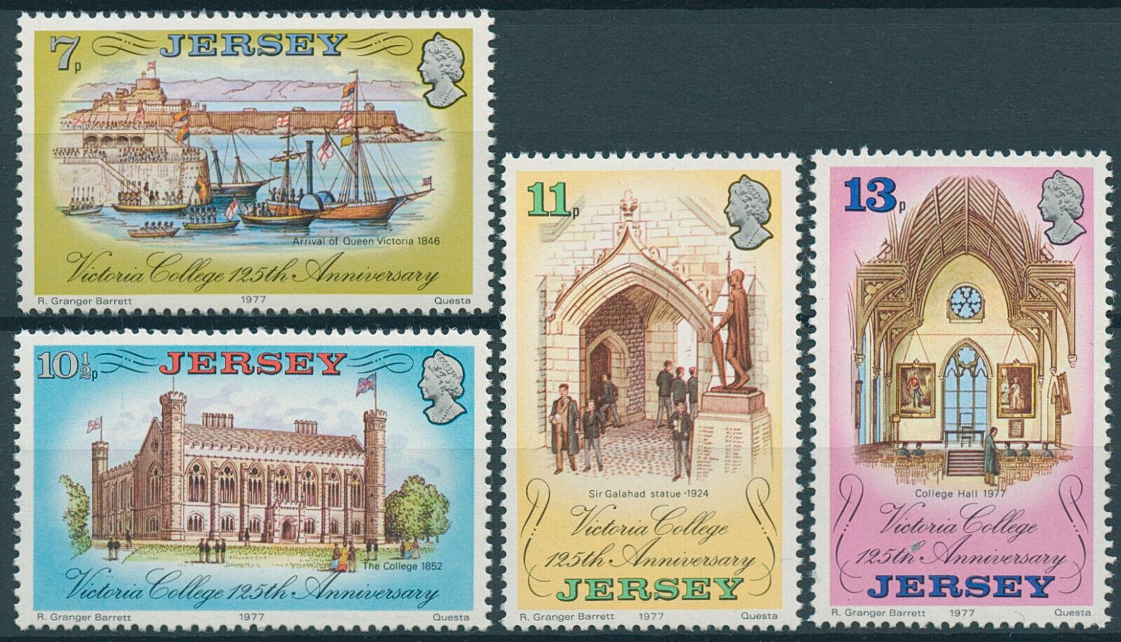 Jersey 1977 MNH Architecture Stamps Victoria College Education Ships 4v Set