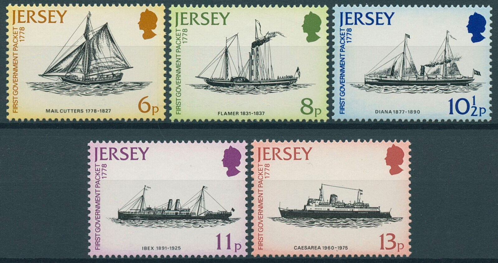Jersey 1978 MNH Ships Stamps Government Mail Packet Service Nautical 5v Set