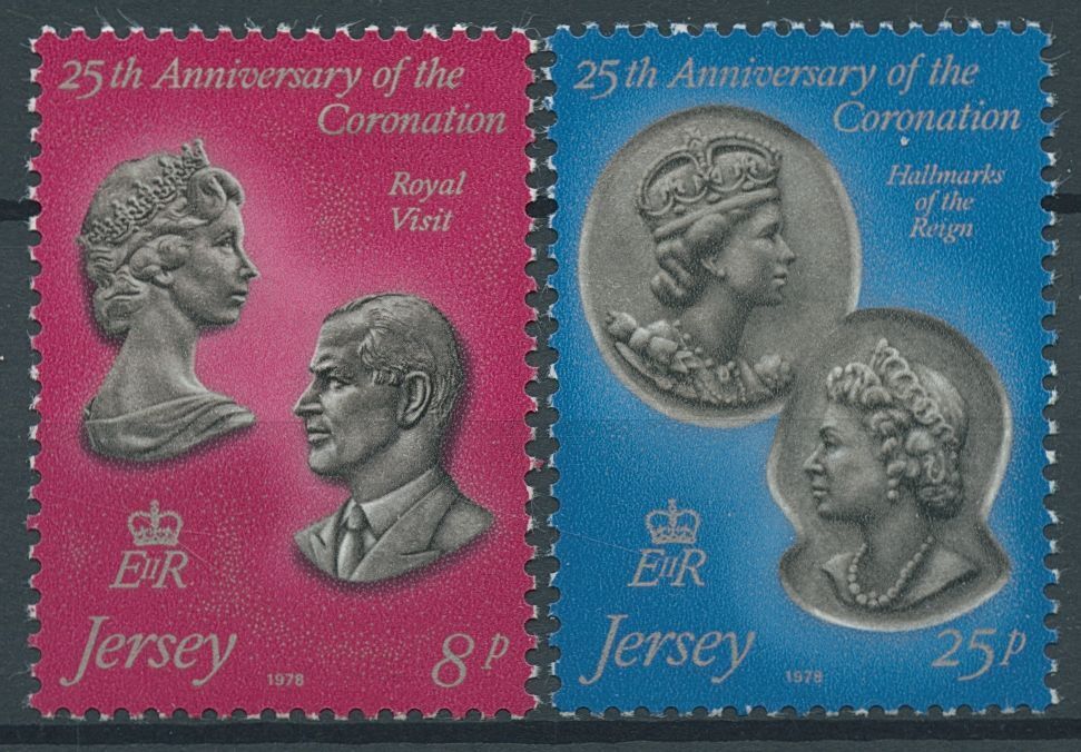 Jersey 1978 MNH Royalty Stamps Queen Elizabeth II Coronation 25th Anniv 2v Set