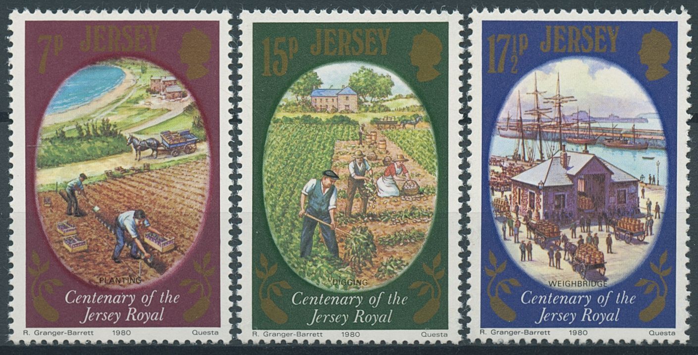 Jersey 1980 MNH Nature Stamps Jersey Royal Potato Centenary Agriculture 3v Set