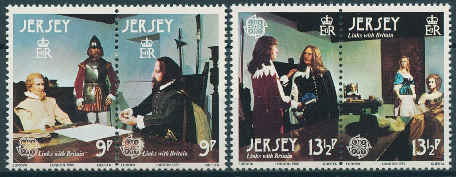Jersey 1980 MNH Europa Stamps Links with Britain Walter Raleigh People 4v Set