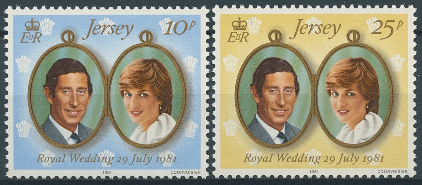 Jersey 1981 MNH Royalty Stamps Prince Charles & Diana Royal Wedding 2v Set
