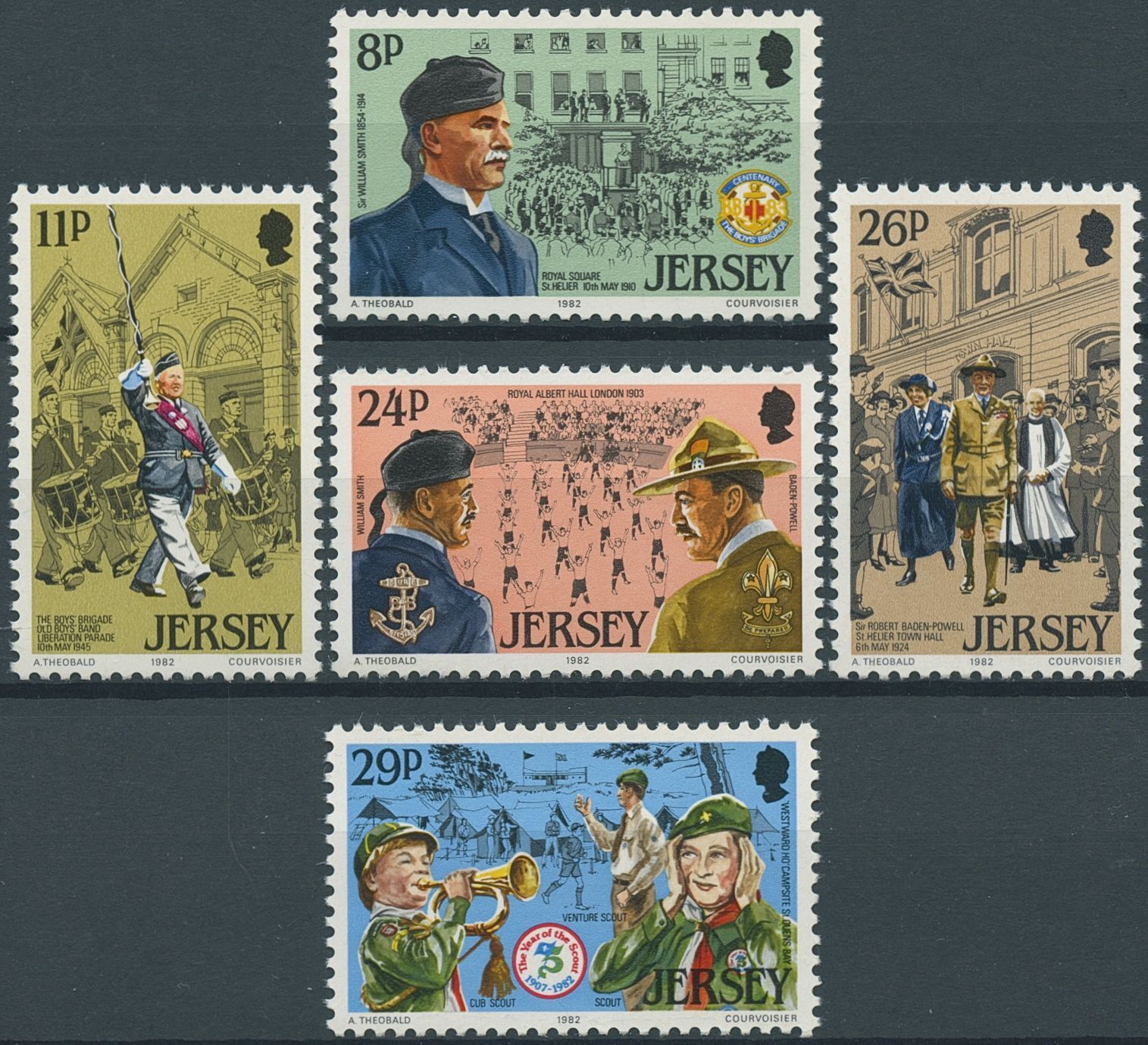 Jersey 1982 MNH Scouting Stamps Youth Organizations Scouts Baden-Powell 5v Set