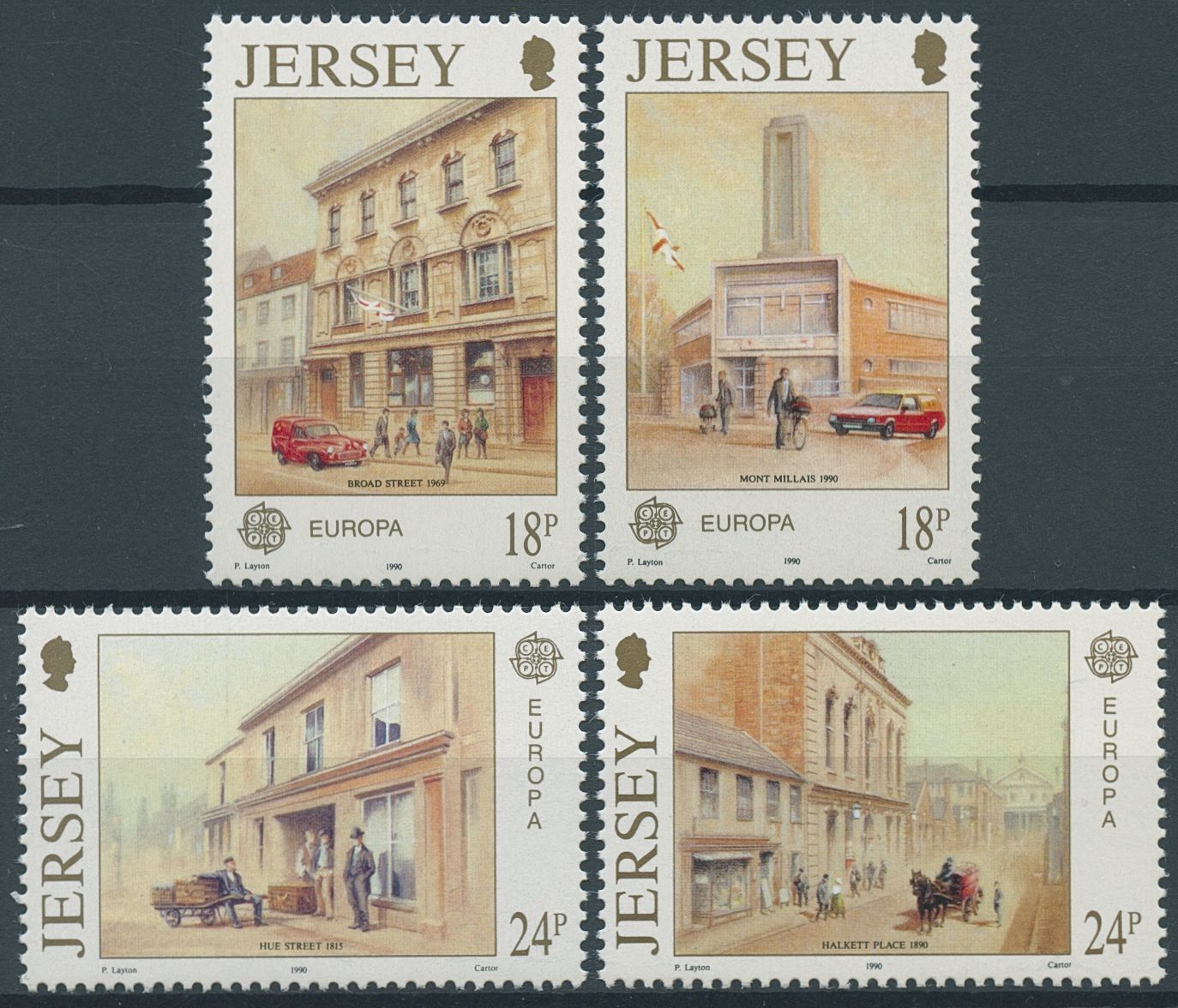 Jersey 1990 MNH Europa Stamps Post Office Buildings Architecture 4v Set