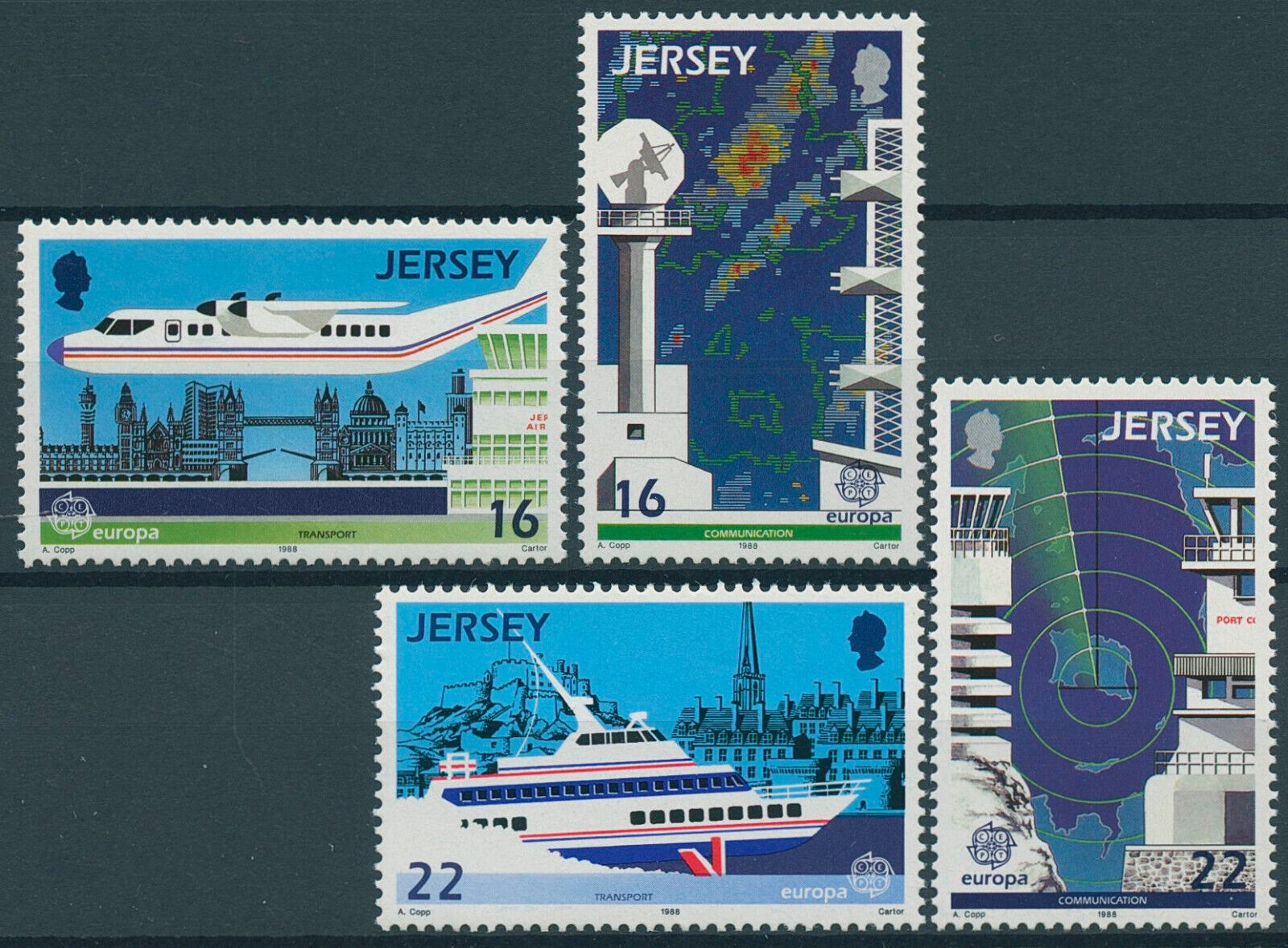 Jersey 1988 MNH Europa Stamps Transport & Communications Ships Aviation 4v Set