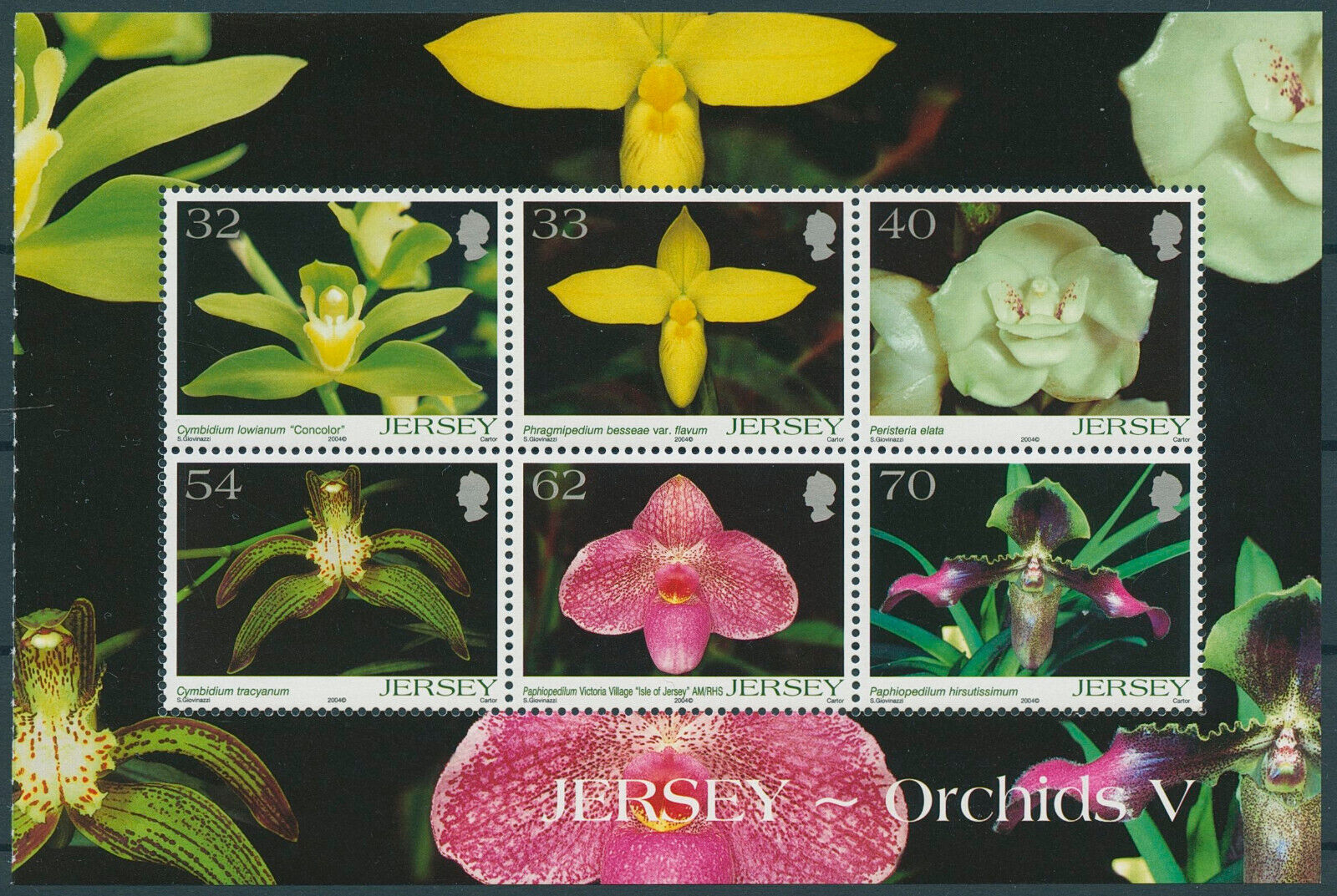 Jersey 2004 MNH Flowers Stamps Orchids 5th Series Phragmipedium Orchid 6v M/S