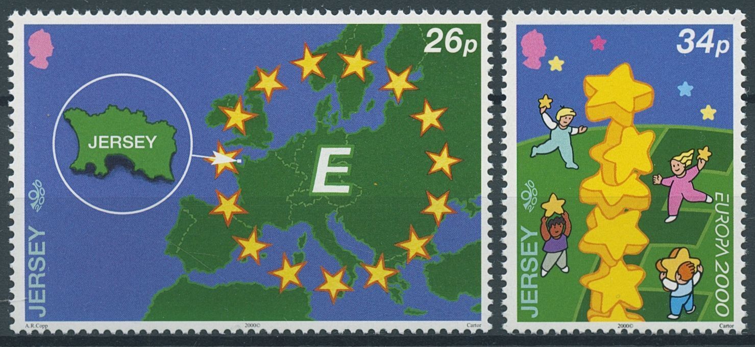 Jersey 2000 MNH Europa Stamps Jersey in Europe European Union EU 2v Set