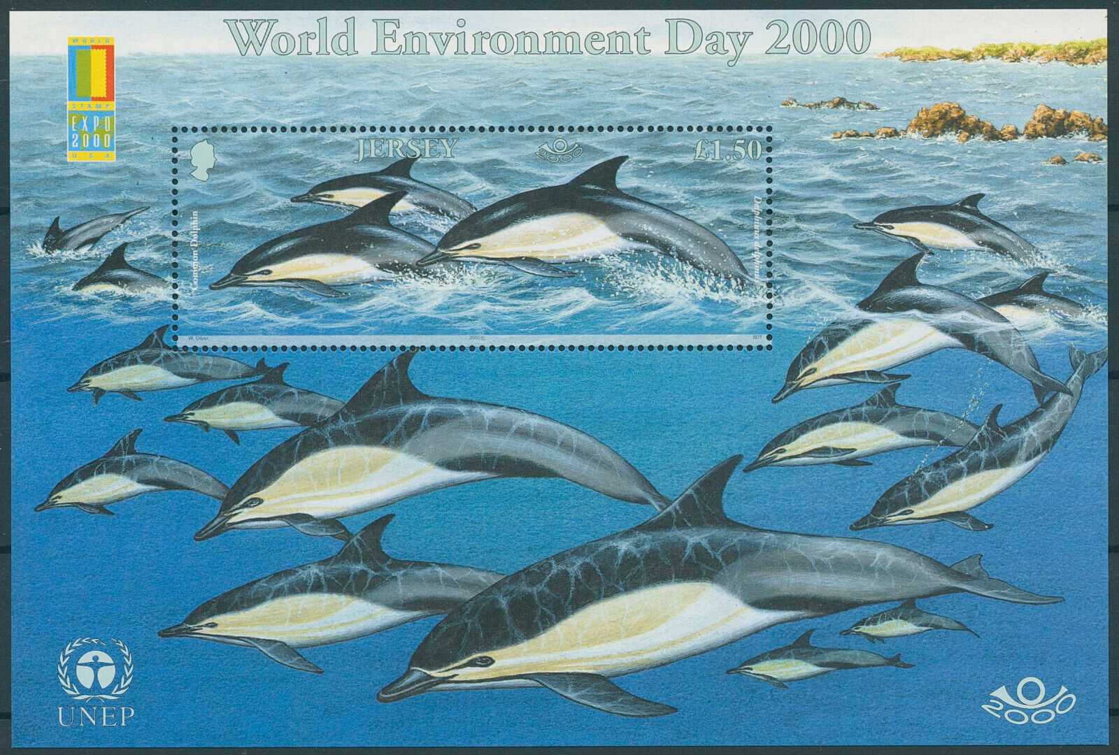 Jersey 2000 MNH Dolphins Stamps World Environment Day World Stamp USA Expo 1v MS