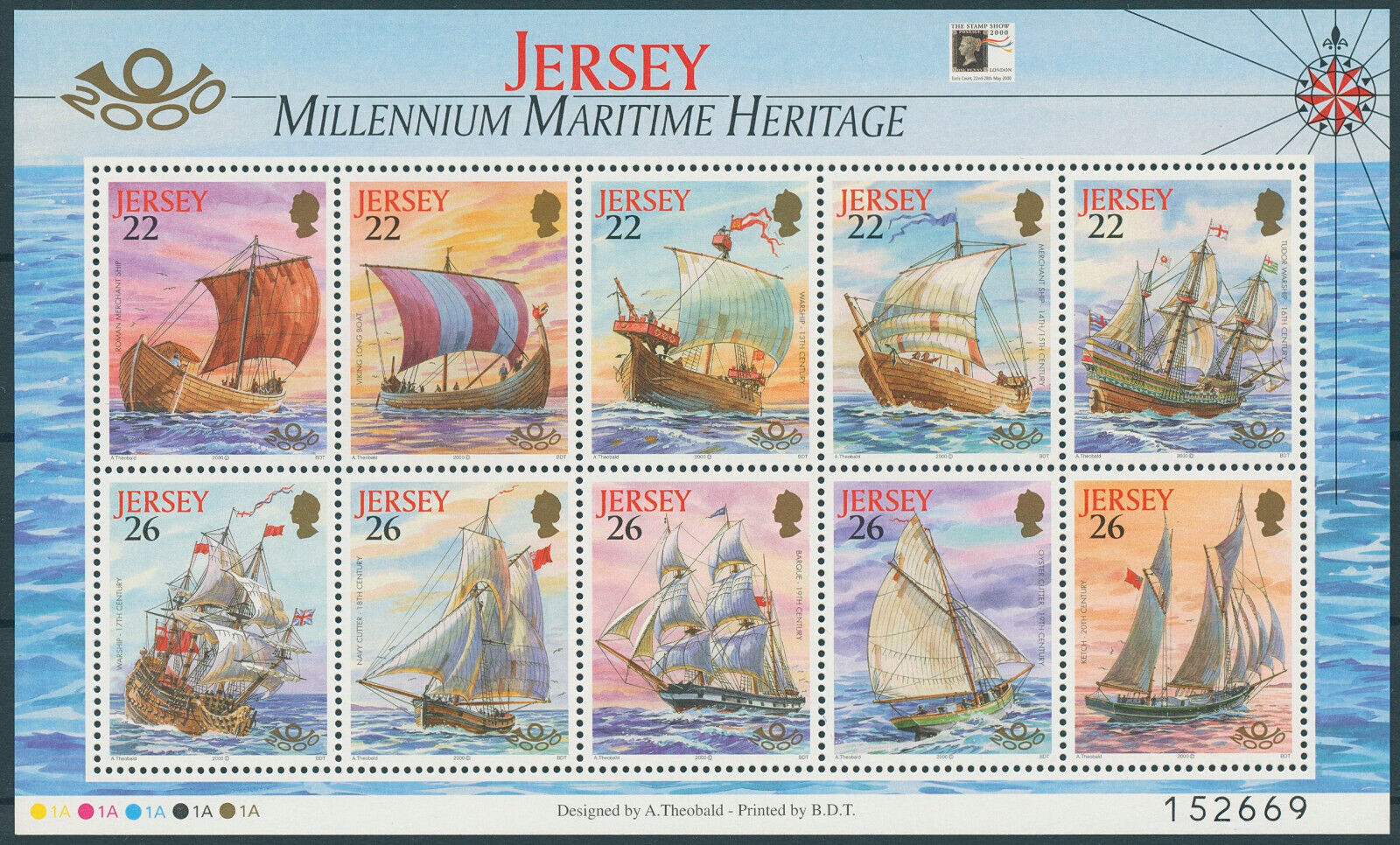 Jersey 2000 MNH Ships Stamps Millennium Maritime Heritage London 2000 10v M/S