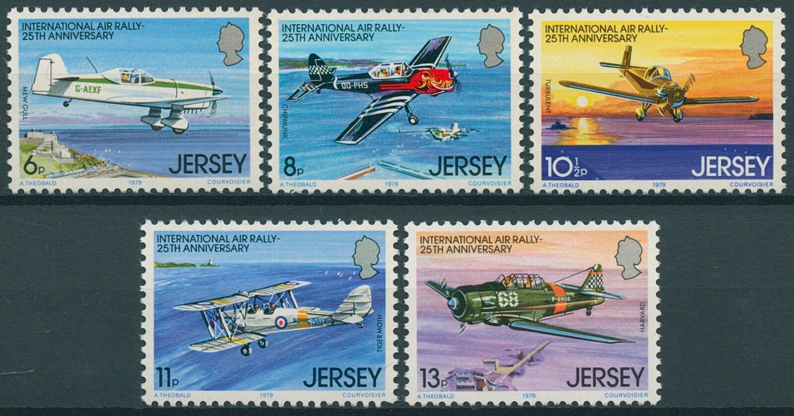 Jersey 1979 MNH Aviation Stamps International Air Rally 25th Ann Aircraft 5v Set