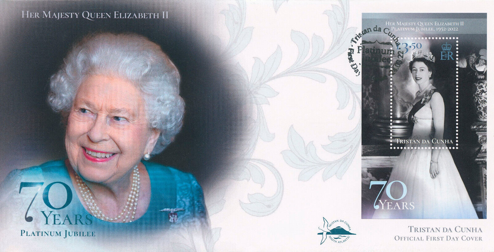 Tristan da Cunha 2022 FDC Royalty Stamps Queen Elizabeth II Platinum Jub 1v M/S