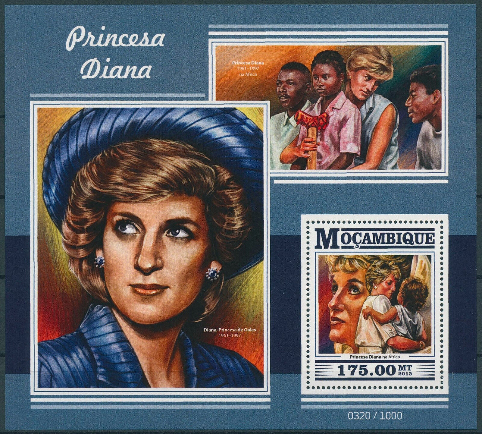 Mozambique 2015 MNH Royalty Stamps Princess Diana of Wales 1v S/S