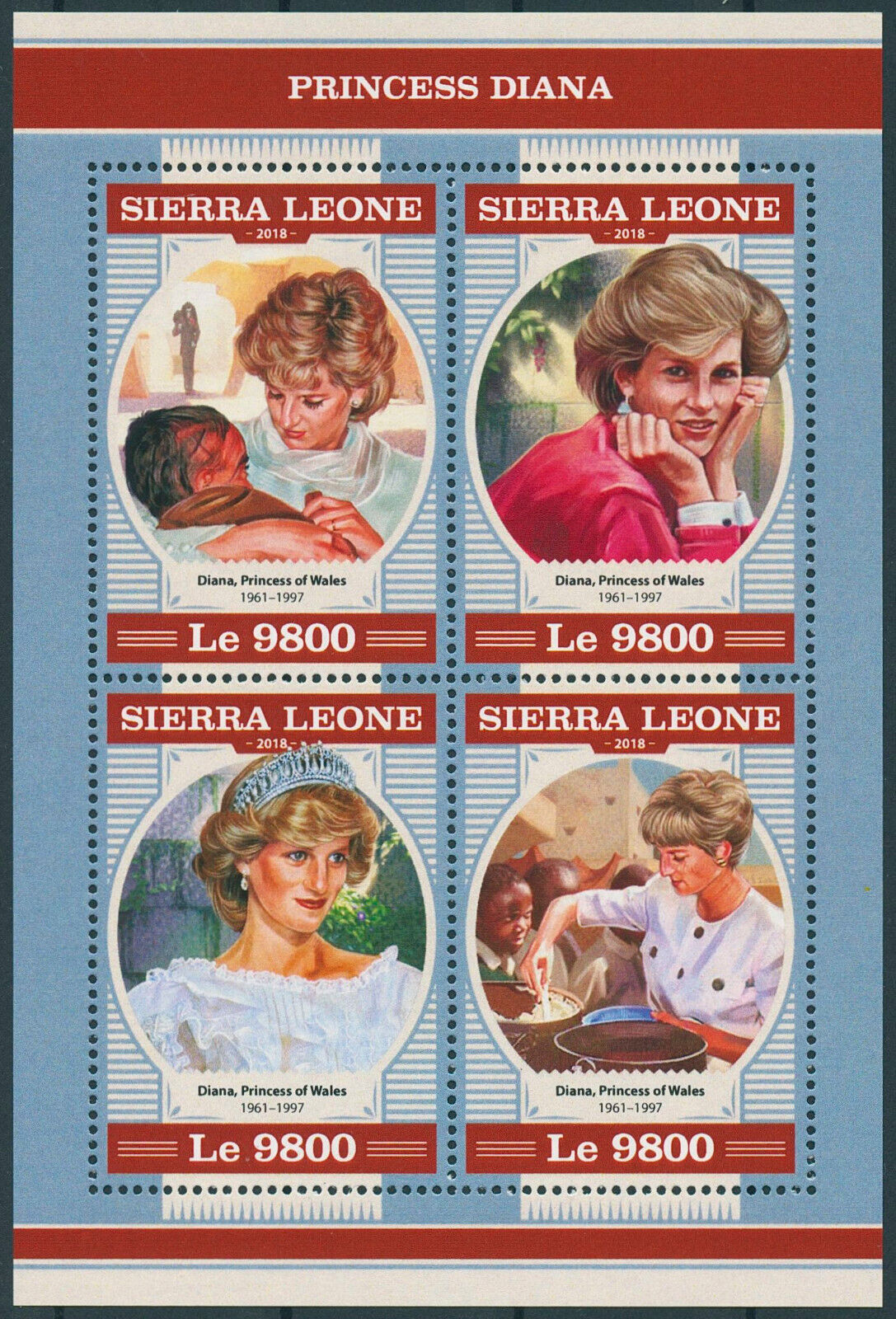 Sierra Leone 2018 MNH Royalty Stamps Princess Diana of Wales 4v M/S