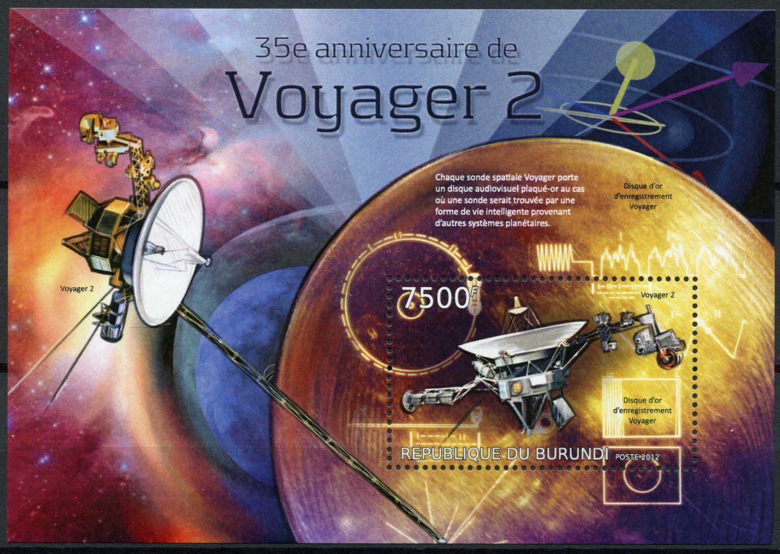 Burundi 2012 MNH Space Stamps Voyager 2 Planets 1v S/S