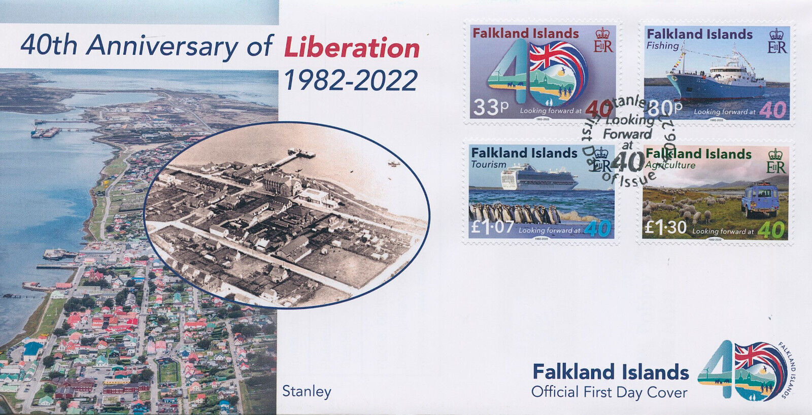 Falkland Islands 2022 FDC Ships Stamps Liberation Falklands War Fishing 4v Set