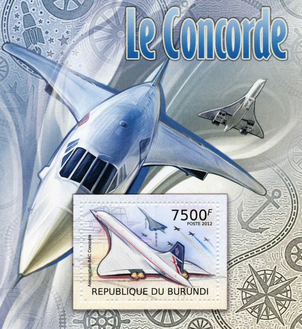 Burundi 2012 MNH Aviation Stamps Concorde Aircraft Aerospatiale-BAC 1v S/S