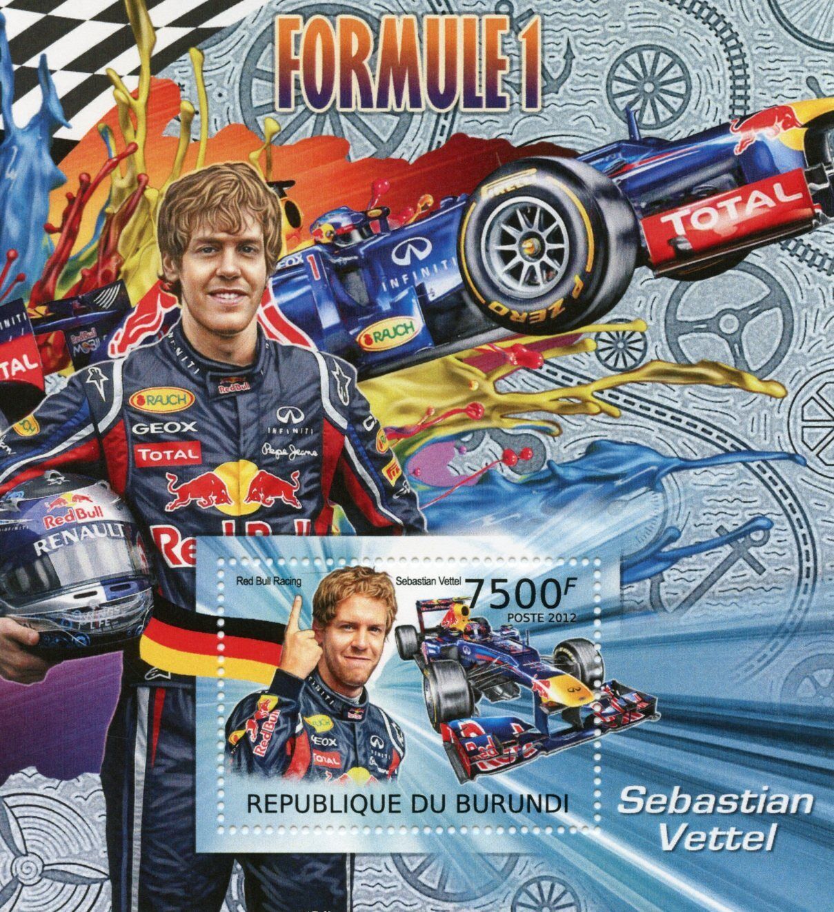 Burundi 2012 MNH Sports Stamps Formula 1 F1 Sebastian Vettel 1v S/S
