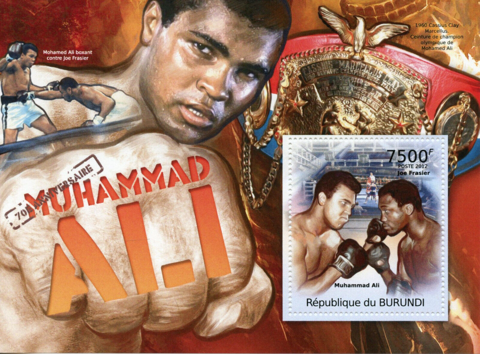 Burundi 2012 MNH Boxing Stamps Muhammad Ali Famous People Joe Frasier 1v S/S