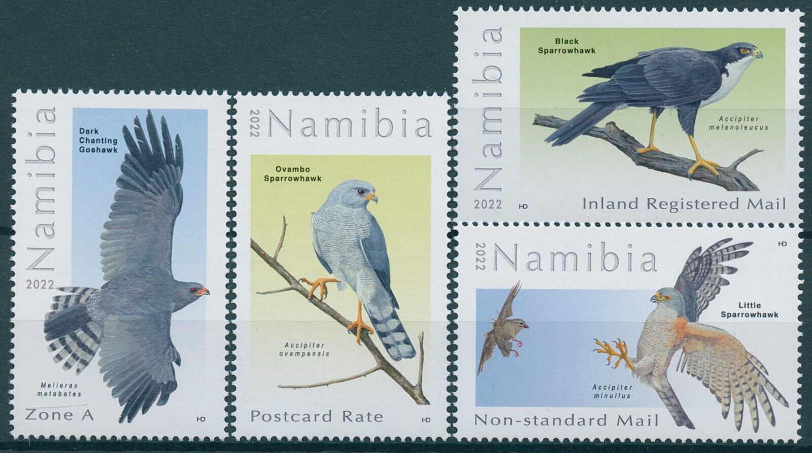 Namibia 2022 MNH Birds of Prey on Stamps Goshawks Sparrowhawks Hawks 4v Set