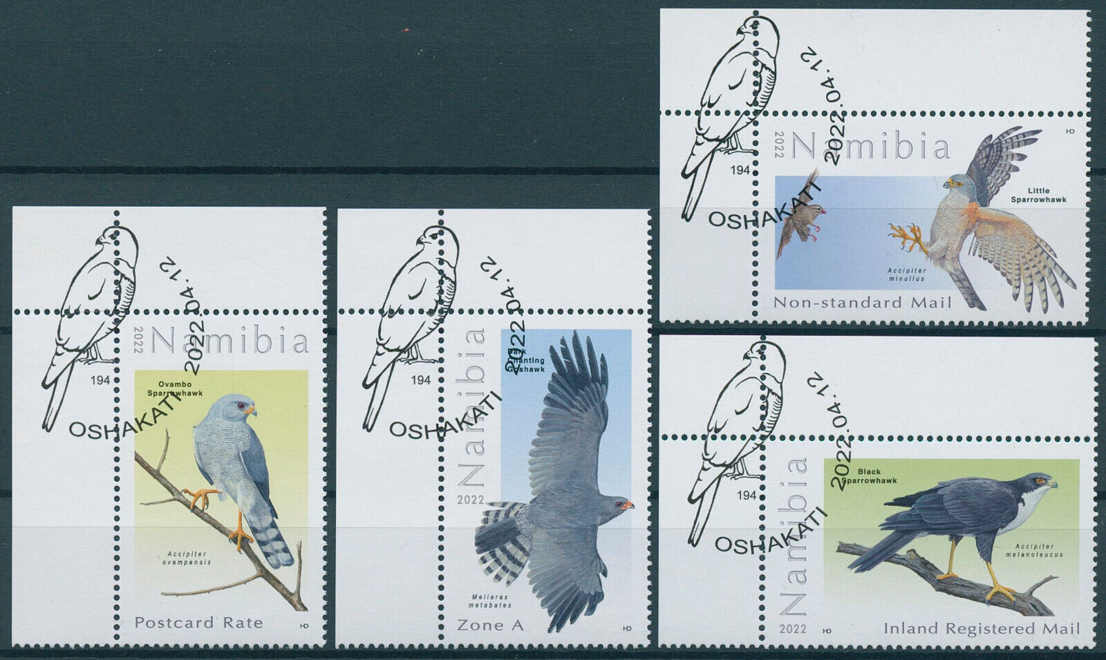 Namibia 2022 CTO Birds of Prey on Stamps Goshawks Sparrowhawks Hawks 4v Set