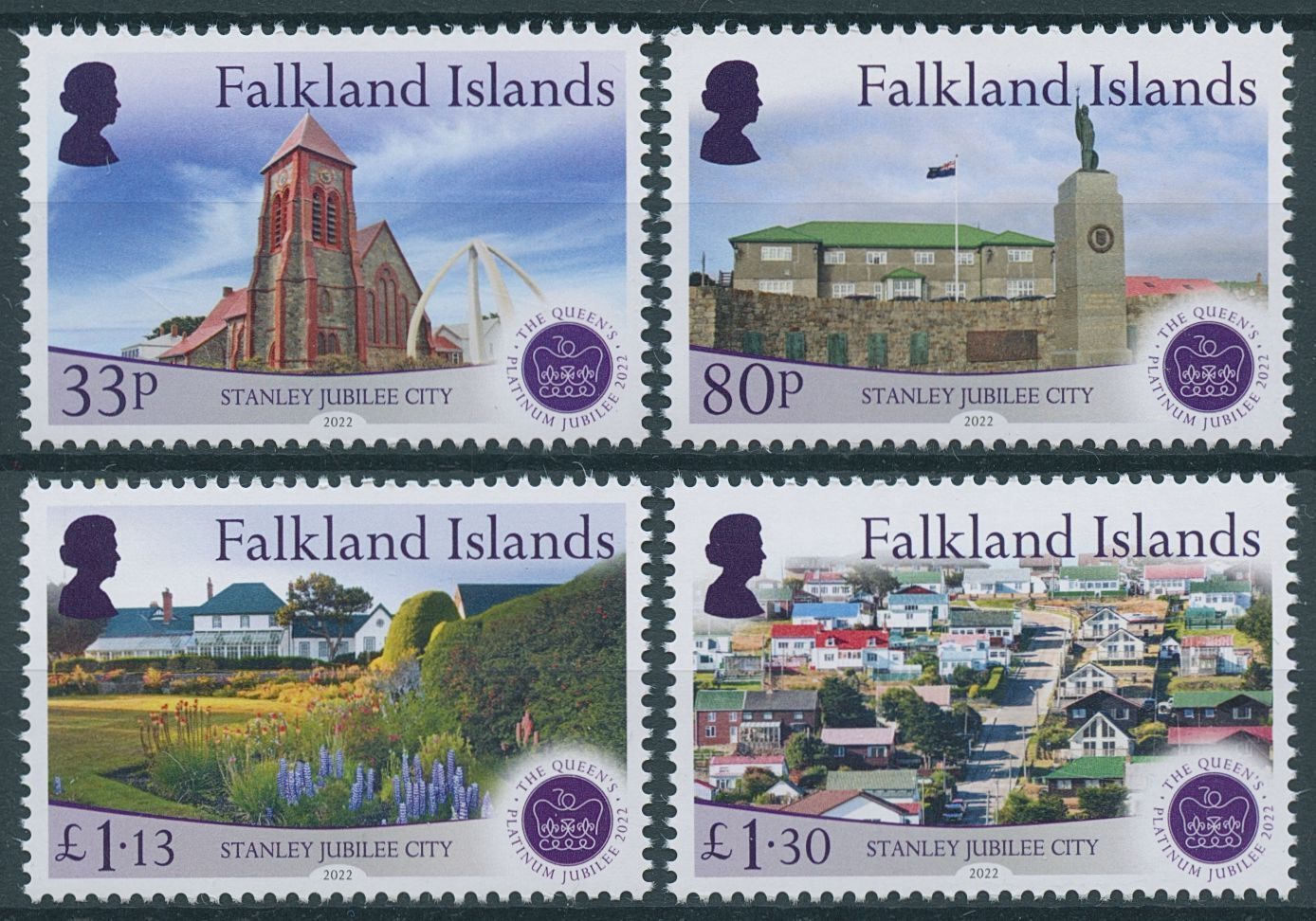 Falkland Islands 2022 MNH Architecture Stamps Stanley Jubilee City 4v Set