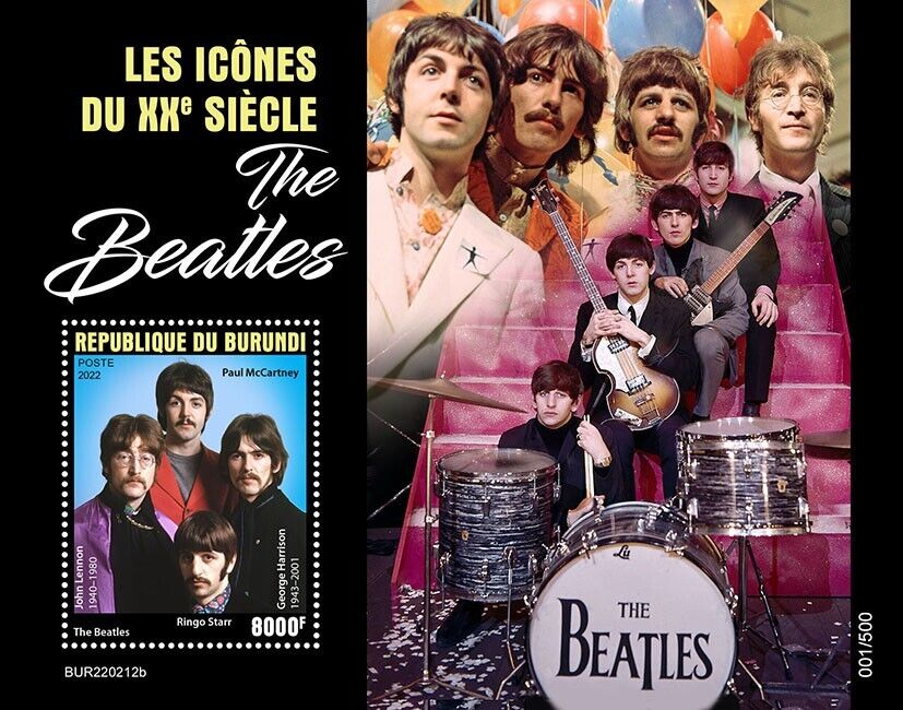 Burundi 2022 MNH Music Stamps The Beatles John Lennon Ringo Starr People 1v S/S