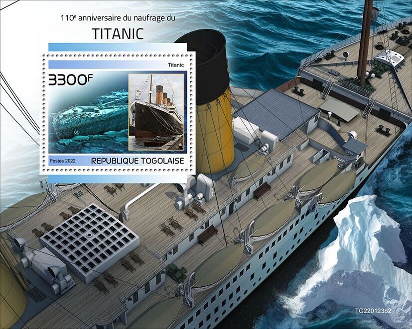 Togo 2022 MNH Ships Stamps Titanic 110th Anniv Shipwrecks Nautical 1v S/S II