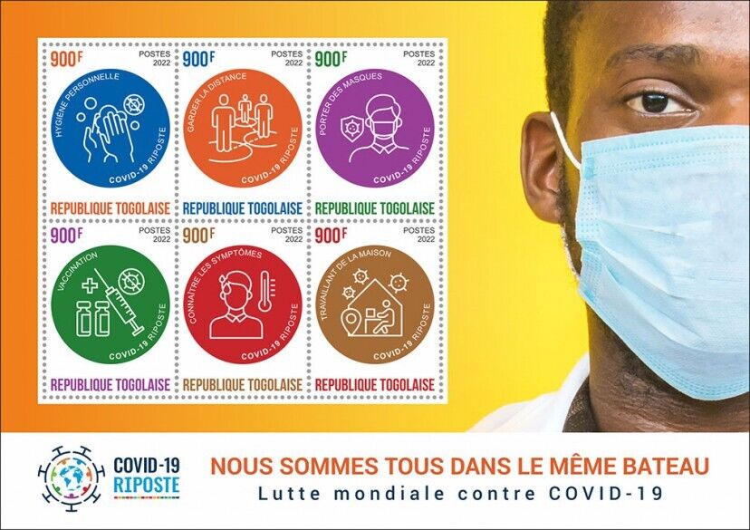 Togo 2022 MNH Medical Stamps Fight Against Corona Response Vaccines Covid-19 6v M/S