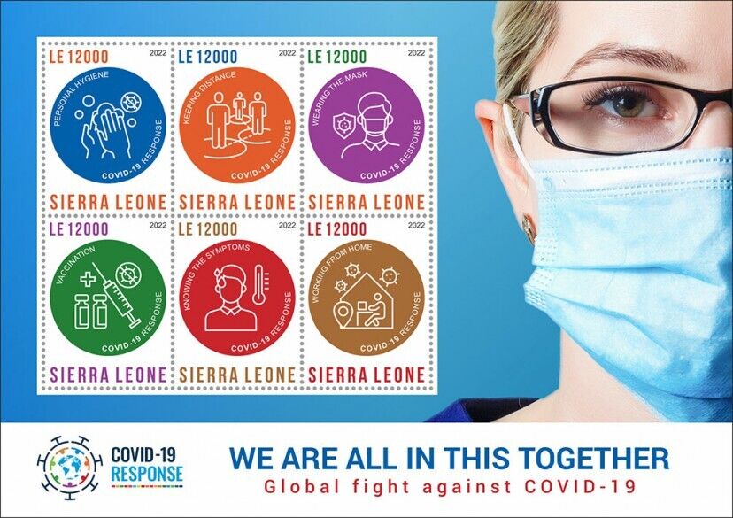 Sierra Leone 2022 MNH Medical Stamps Corona Response Vaccines 6v M/S