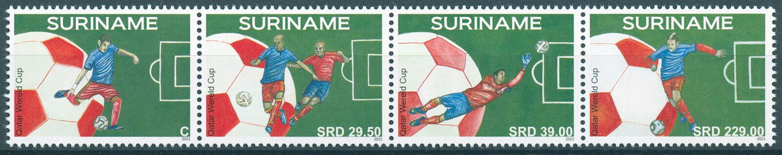 Suriname 2022 MNH Sports Stamps Qatar World Cup Football Soccer 4v Strip