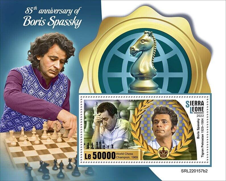 Sierra Leone 2022 MNH Chess Stamps Boris Spassky Grandmaster Sports 1v S/S II