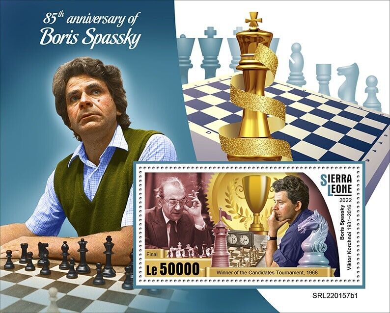 Sierra Leone 2022 MNH Chess Stamps Boris Spassky Grandmaster Sports 1v S/S I