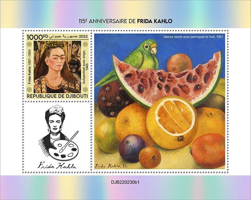 Djibouti 2022 MNH Art Stamps Frida Kahlo Paintings 1v S/S I